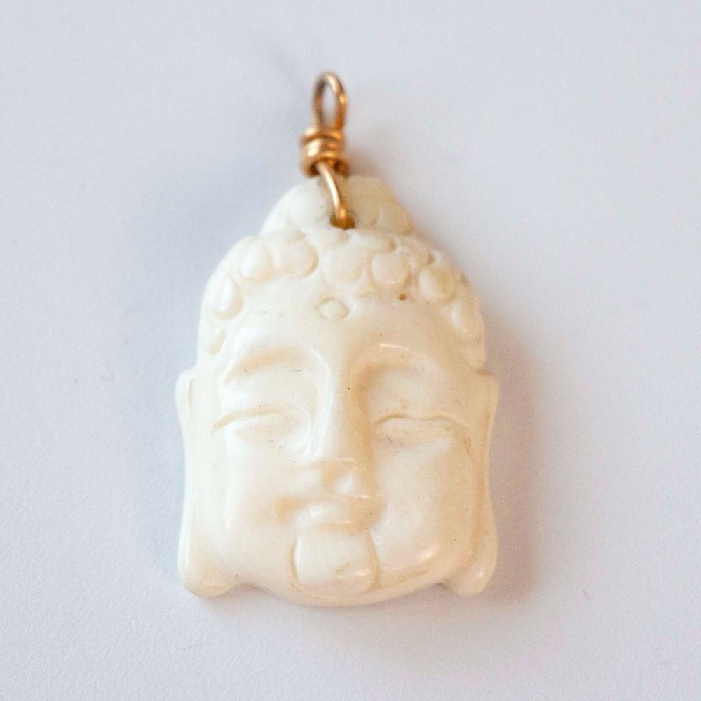 White Coral Buddha Pendant